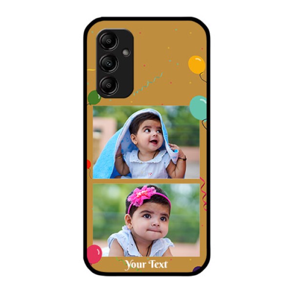 Galaxy A14 5G Personalized Glass Phone Case - Image Holder with Birthday Celebrations Design