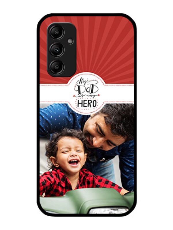 Custom Galaxy A14 5G Photo Printing on Glass Case - My Dad Hero Design