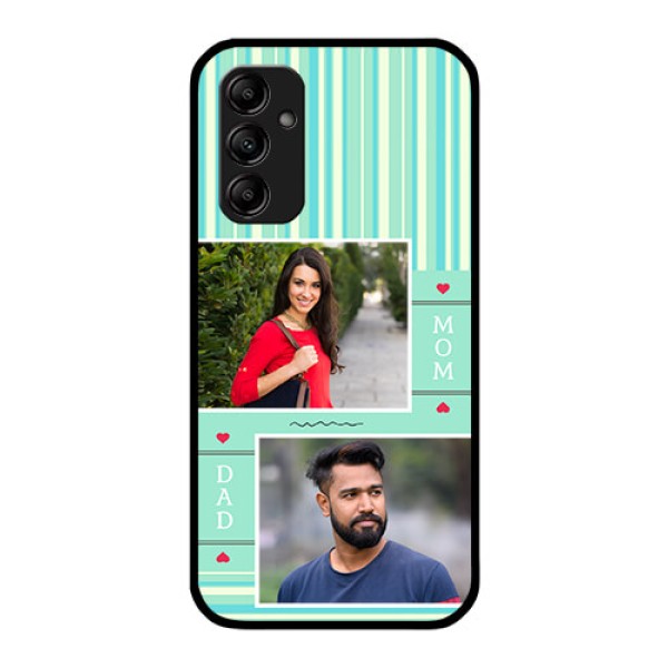 Galaxy A14 5G Custom Glass Phone Case - Mom & Dad Pic Design