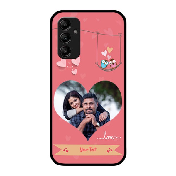 Galaxy A14 5G Personalized Glass Phone Case - Peach Color Love Design