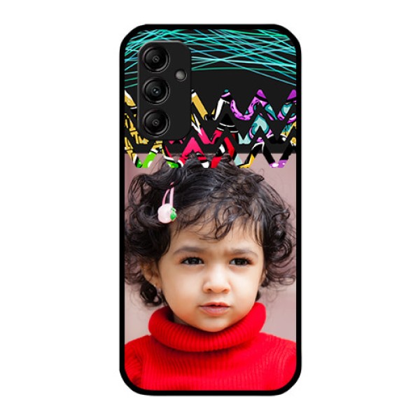 Galaxy A14 5G Personalized Glass Phone Case - Neon Abstract Design