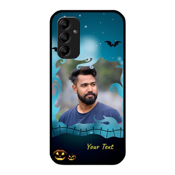Galaxy A14 5G Custom Glass Phone Case - Halloween frame design Galaxy A14 5G Custom Glass Phone Case - Halloween frame design