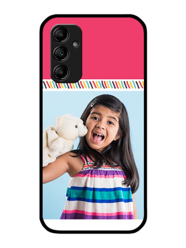 Custom Galaxy A14 5G Personalized Glass Phone Case - Line art design