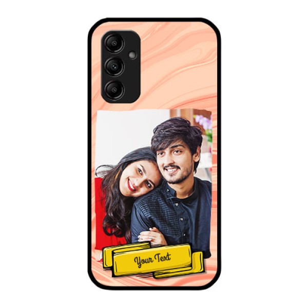 Galaxy A14 5G Personalized Glass Phone Case - Marble Texture Design