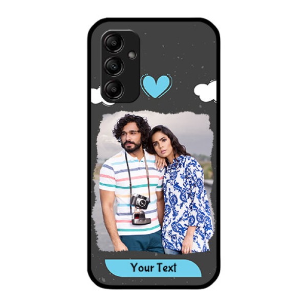 Galaxy A14 5G Custom Glass Phone Case - Splashes with love doodles Design Galaxy A14 5G Custom Glass Phone Case - Splashes with love doodles Design