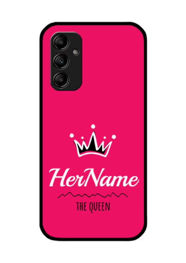Galaxy A14 5G Glass Phone Case Queen with Name