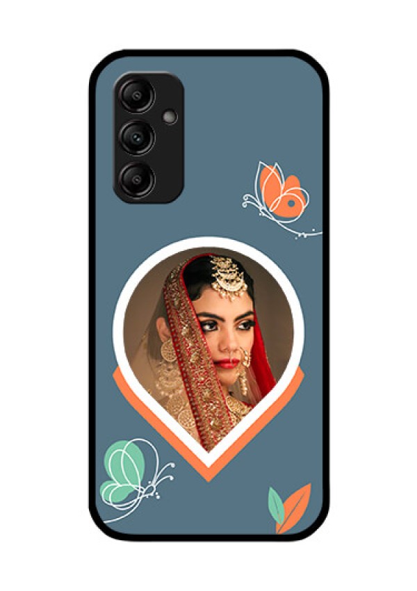 Galaxy A14 Custom Glass Mobile Case - Droplet Butterflies Design