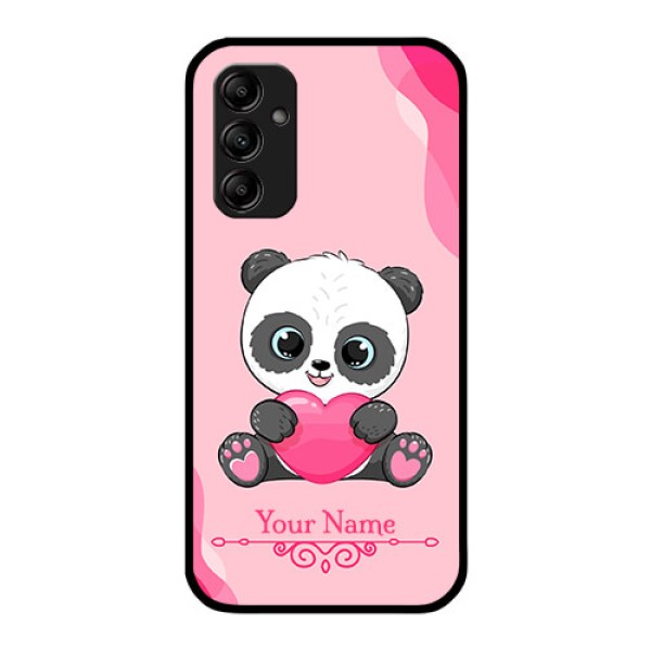 Galaxy A14 Custom Glass Mobile Case - Cute Panda Design Galaxy A14 Custom Glass Mobile Case - Cute Panda Design