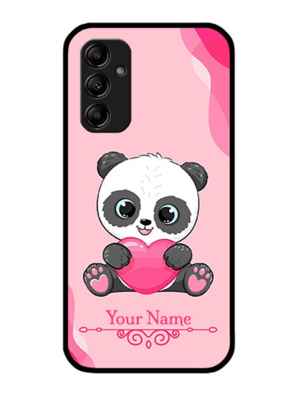 Custom Galaxy A14 Custom Glass Mobile Case - Cute Panda Design