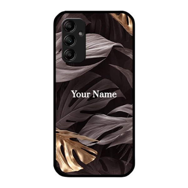 Galaxy A14 Personalised Glass Phone Case - Wild Leaves digital paint Design Galaxy A14 Personalised Glass Phone Case - Wild Leaves digital paint Design
