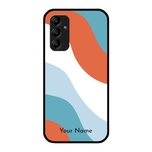 Galaxy A14 Custom Glass Mobile Case - coloured Waves Design