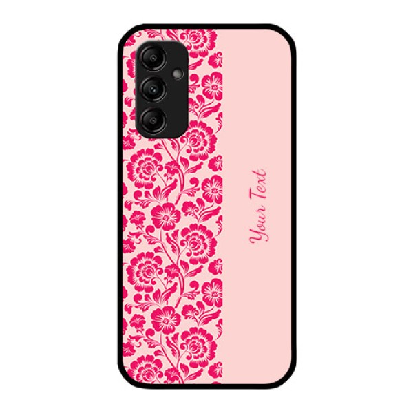 Galaxy A14 Custom Glass Phone Case - Attractive Floral Pattern Design Galaxy A14 Custom Glass Phone Case - Attractive Floral Pattern Design