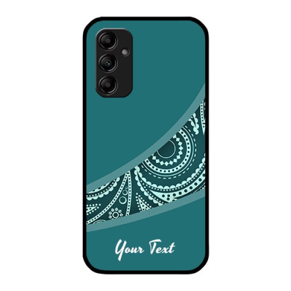 Galaxy A14 Photo Printing on Glass Case - semi visible floral Design