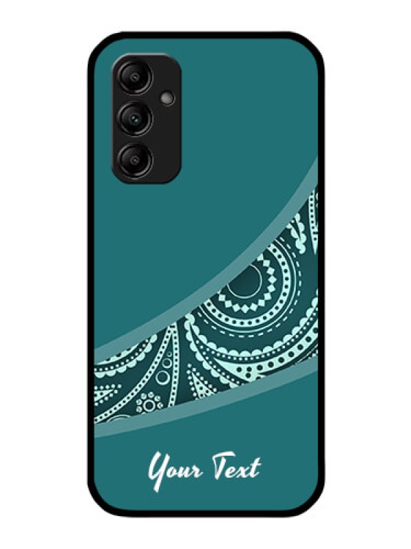 Custom Galaxy A14 Photo Printing on Glass Case - semi visible floral Design