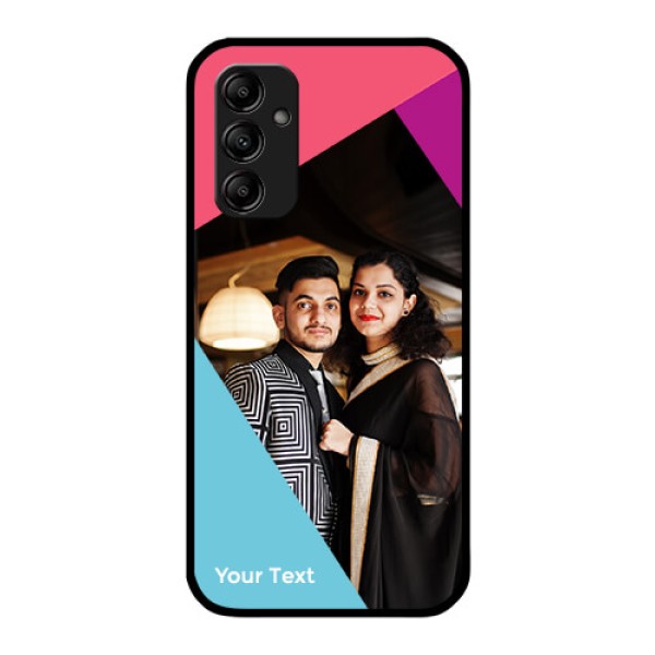Galaxy A14 Custom Glass Mobile Case - Stacked Triple colour Design Galaxy A14 Custom Glass Mobile Case - Stacked Triple colour Design