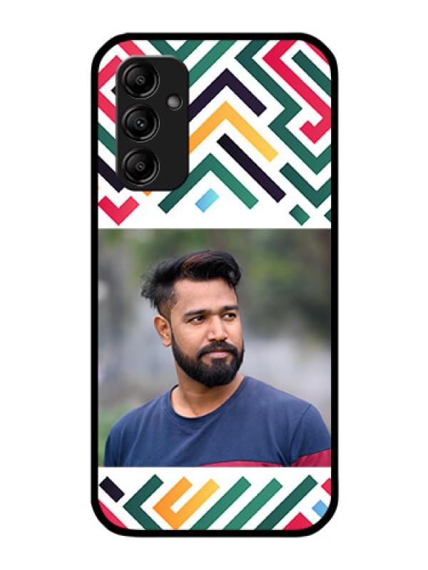 Custom Galaxy A14 Personalized Glass Phone Case - Colorful Maze Pattern Design