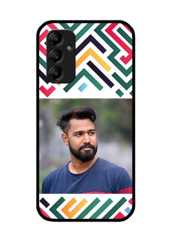 Galaxy A14 Personalized Glass Phone Case - Colorful Maze Pattern Design