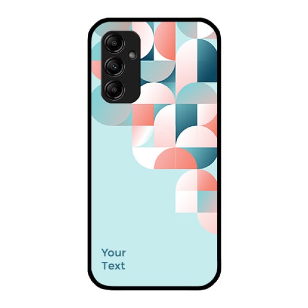 Galaxy A14 Custom Glass Phone Case - Stylish Semi-circle Pattern Design Galaxy A14 Custom Glass Phone Case - Stylish Semi-circle Pattern Design