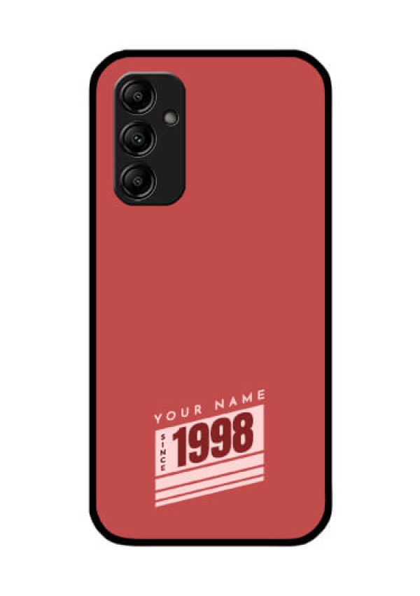 Galaxy A14 Custom Glass Phone Case - Red custom year of birth Design
