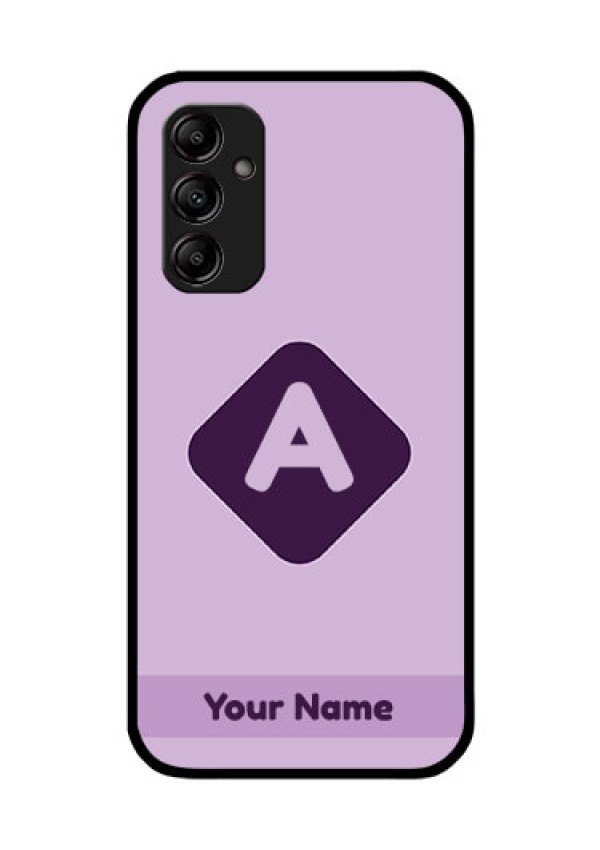 Galaxy A14 Custom Glass Mobile Case - Custom Letter in curved badge Design