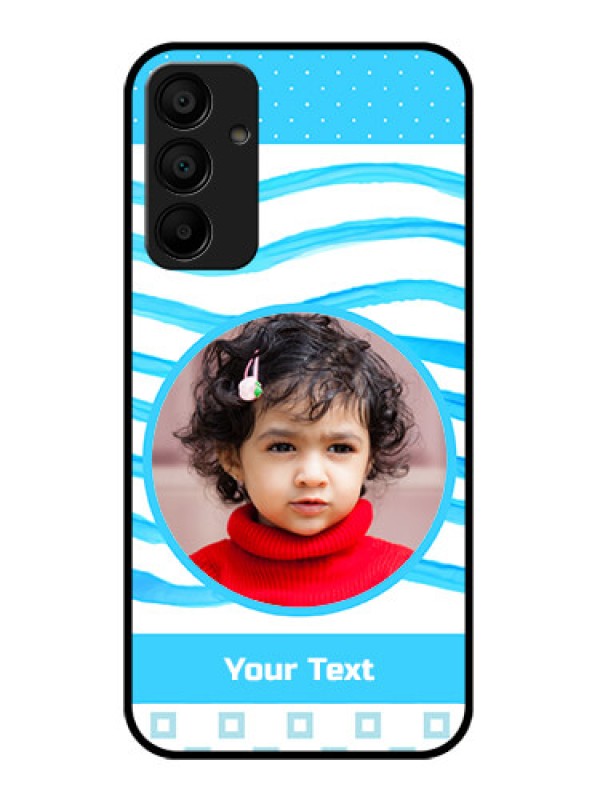 Custom Samsung Galaxy A15 5G Custom Glass Phone Case - Simple Blue Case Design