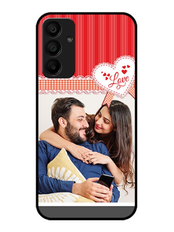 Custom Samsung Galaxy A15 5G Custom Glass Phone Case - Red Love Pattern Design