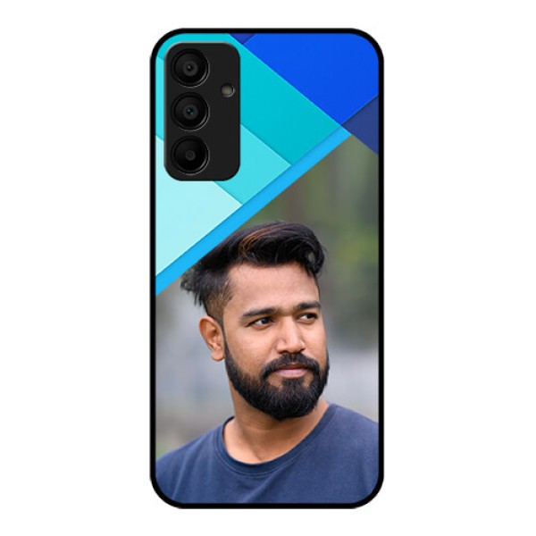 Samsung Galaxy A15 5G Custom Glass Phone Case - Blue Pattern Design
