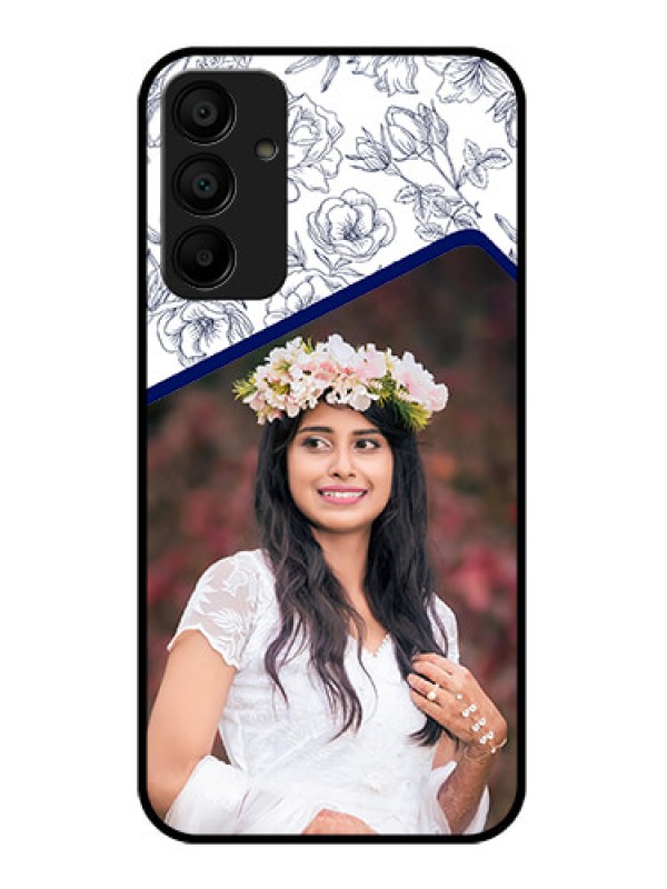 Custom Samsung Galaxy A15 5G Custom Glass Phone Case - Classy Floral Design