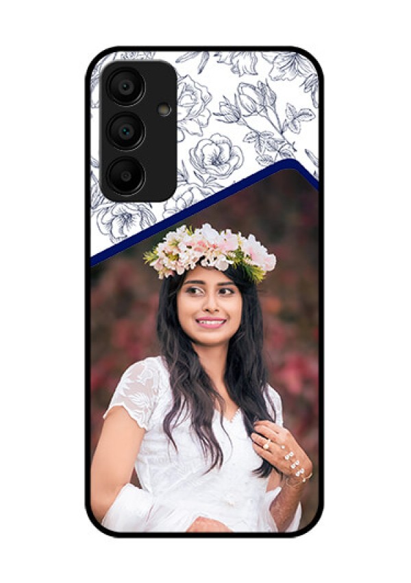 Samsung Galaxy A15 5G Custom Glass Phone Case - Classy Floral Design
