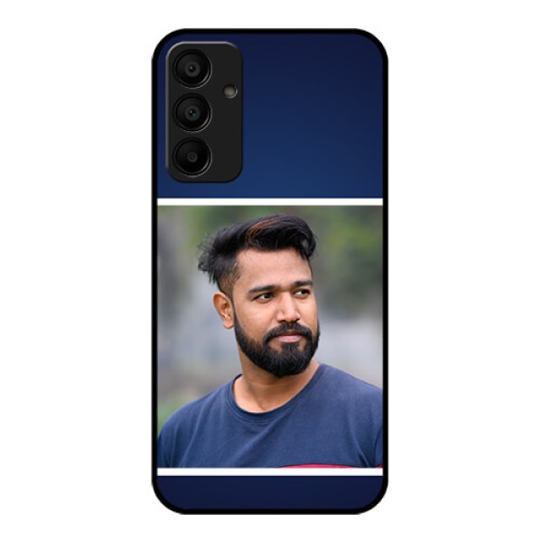 Samsung Galaxy A15 5G Custom Glass Phone Case - Simple Royal Blue Design Samsung Galaxy A15 5G Custom Glass Phone Case - Simple Royal Blue Design