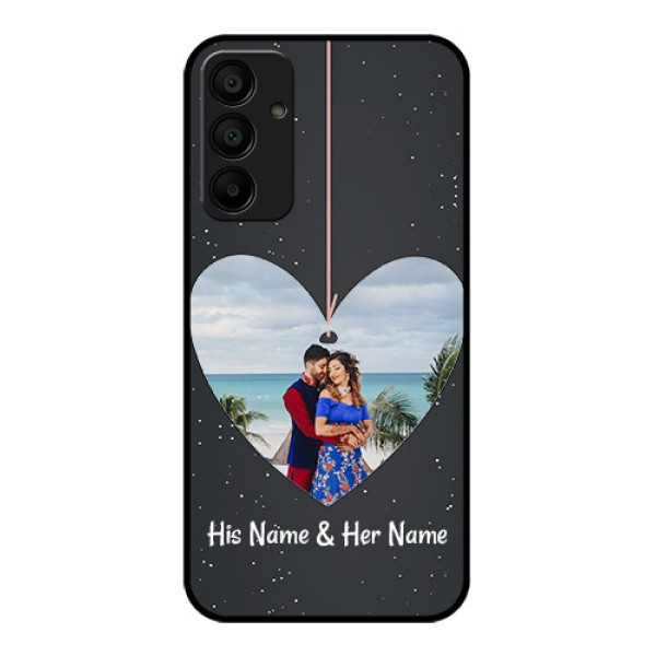 Samsung Galaxy A15 5G Custom Glass Phone Case - Hanging Heart Design Samsung Galaxy A15 5G Custom Glass Phone Case - Hanging Heart Design
