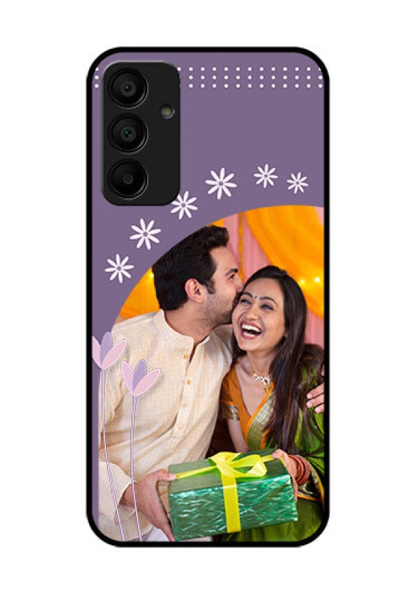 Samsung Galaxy A15 5G Custom Glass Phone Case - Lavender Flowers Design