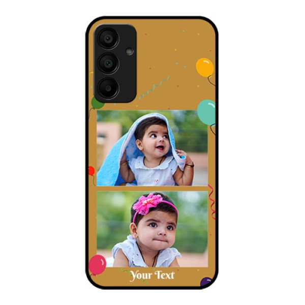 Samsung Galaxy A15 5G Custom Glass Phone Case - Image Holder With Birthday Celebrations Design Samsung Galaxy A15 5G Custom Glass Phone Case - Image Holder With Birthday Celebrations Design