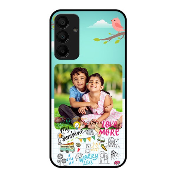 Samsung Galaxy A15 5G Custom Glass Phone Case - Doodle Love Design