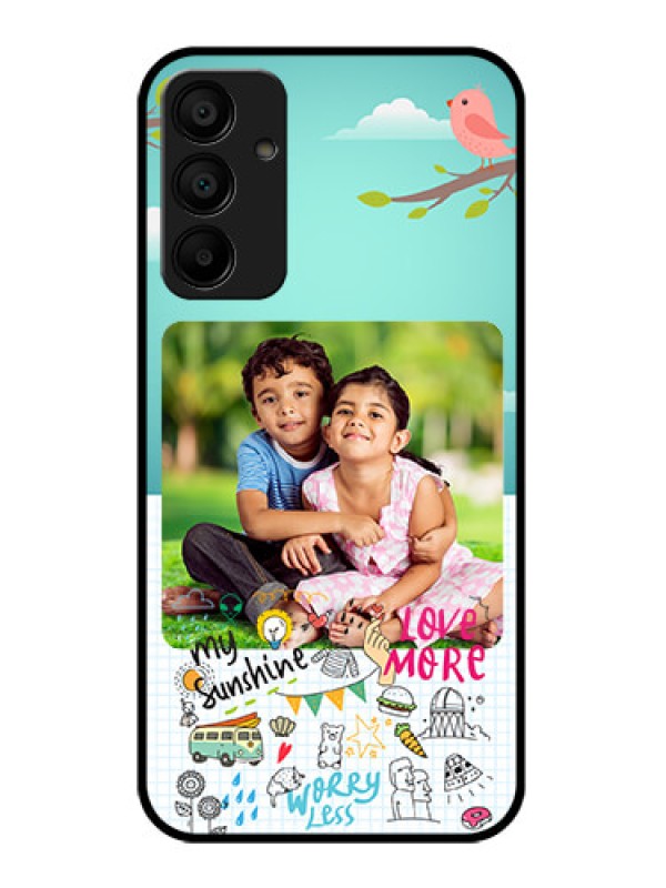 Custom Samsung Galaxy A15 5G Custom Glass Phone Case - Doodle Love Design