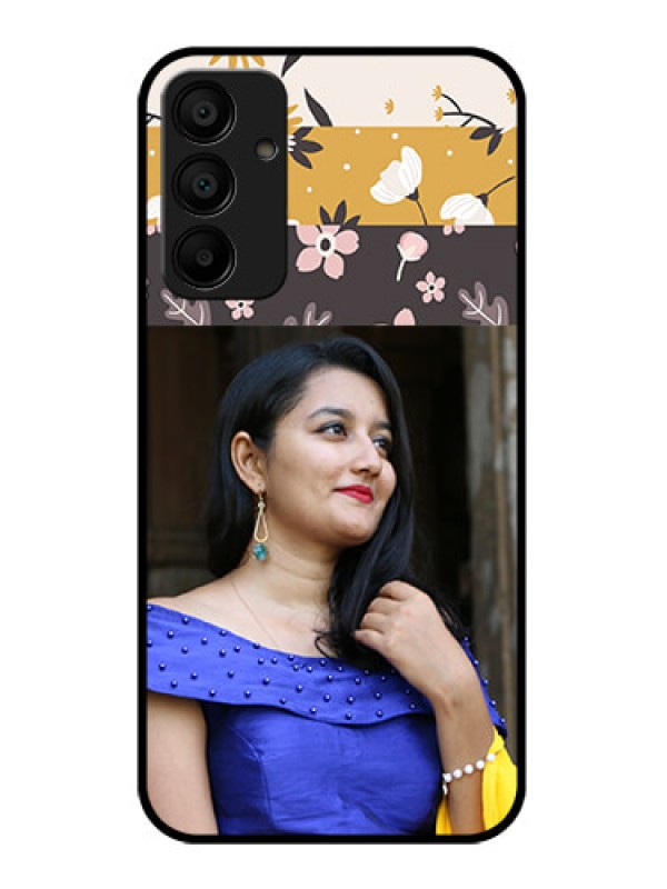Custom Samsung Galaxy A15 5G Custom Glass Phone Case - Stylish Floral Design