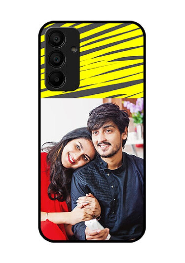 Samsung Galaxy A15 5G Custom Glass Phone Case - Yellow Abstract Design