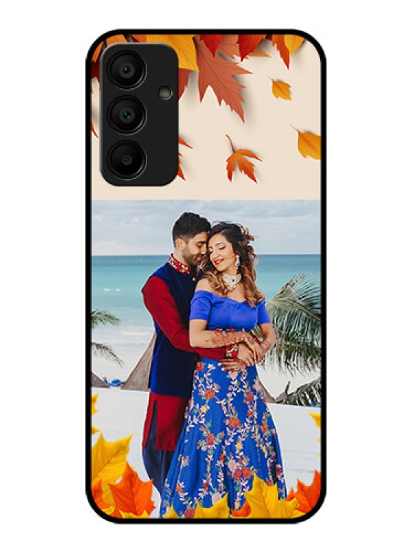 Custom Samsung Galaxy A15 5G Custom Glass Phone Case - Autumn Maple Leaves Design