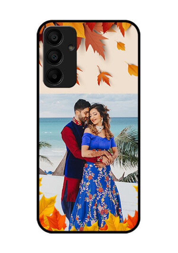 Samsung Galaxy A15 5G Custom Glass Phone Case - Autumn Maple Leaves Design
