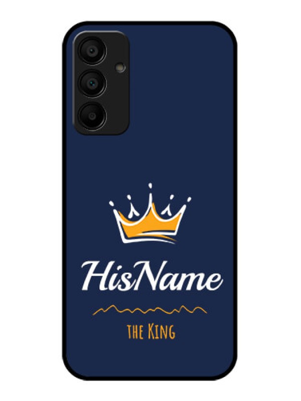 Custom Samsung Galaxy A15 5G Custom Glass Phone Case - King With Name Design