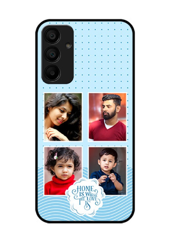 Samsung Galaxy A15 5G Custom Glass Phone Case - Cute Love Quote With 4 Pic Upload Design