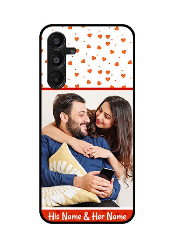 Galaxy A16 5G Custom Glass Phone Case - Orange Love Symbol Design