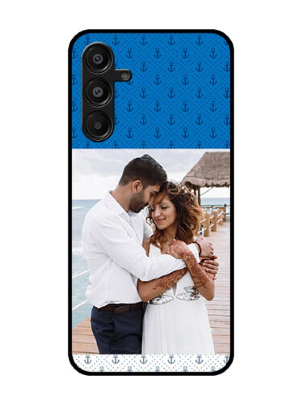 Custom Galaxy A16 5G Custom Glass Phone Case - Blue Anchors Design