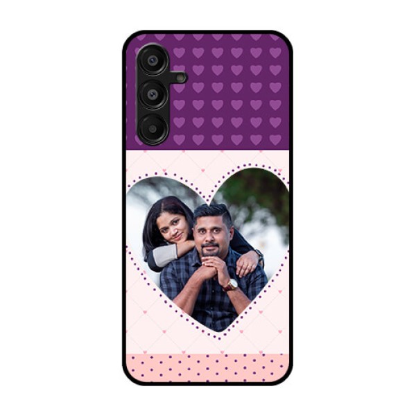 Galaxy A16 5G Custom Glass Phone Case - Violet Love Dots Design