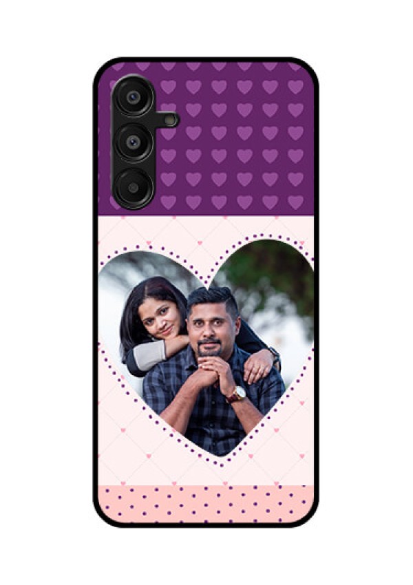 Galaxy A16 5G Custom Glass Phone Case - Violet Love Dots Design