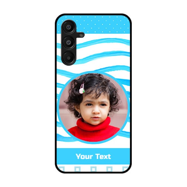 Galaxy A16 5G Custom Glass Phone Case - Simple Blue Case Design