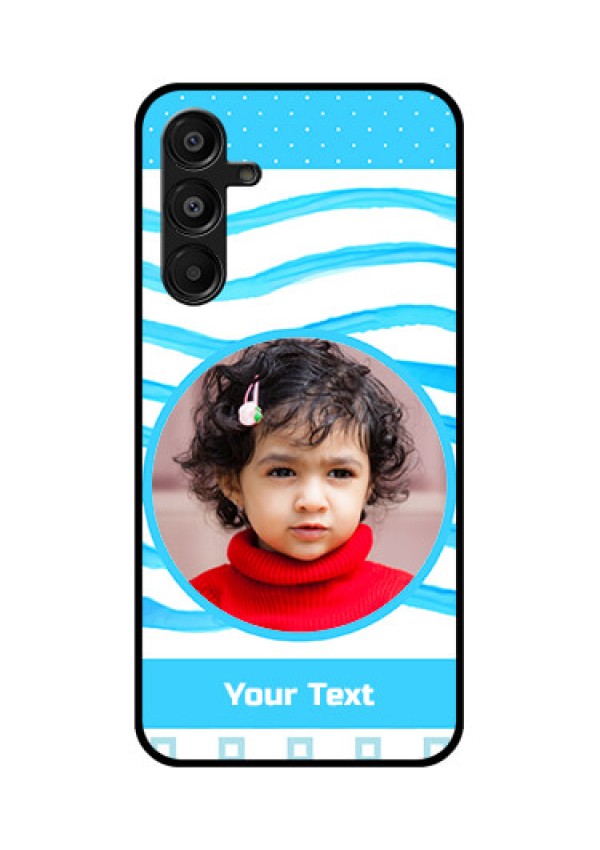 Galaxy A16 5G Custom Glass Phone Case - Simple Blue Case Design