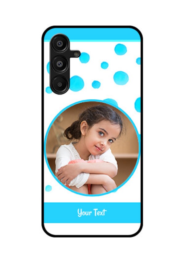 Galaxy A16 5G Custom Glass Phone Case - Blue Bubbles Pattern Design