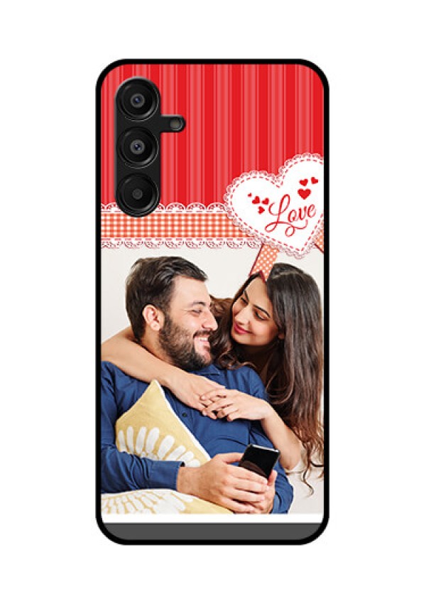 Galaxy A16 5G Custom Glass Phone Case - Red Love Pattern Design