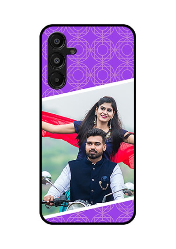 Galaxy A16 5G Custom Glass Phone Case - Violet Color Pattern Design